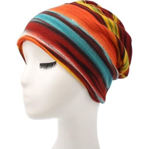 Women Men Unisex Knitted Winter Cap Casual Beanies Color fashion horizontal stripes Hip-hop Snap Slouch Skullies Bonnet beanie
