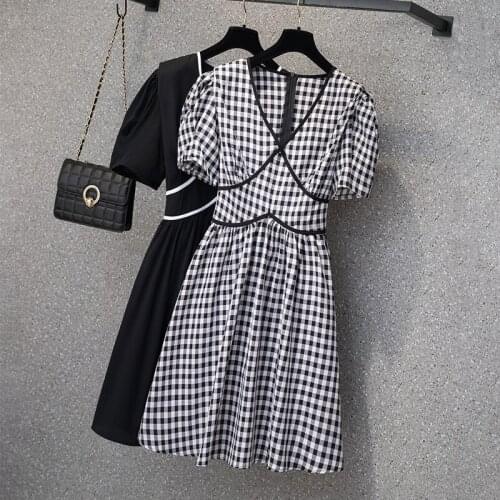 Plus Size L-4xl French Retro Midi Dress Slim Fashion Dress Female High Waist Sukienki Na Wesele Damskie Clothes For Women