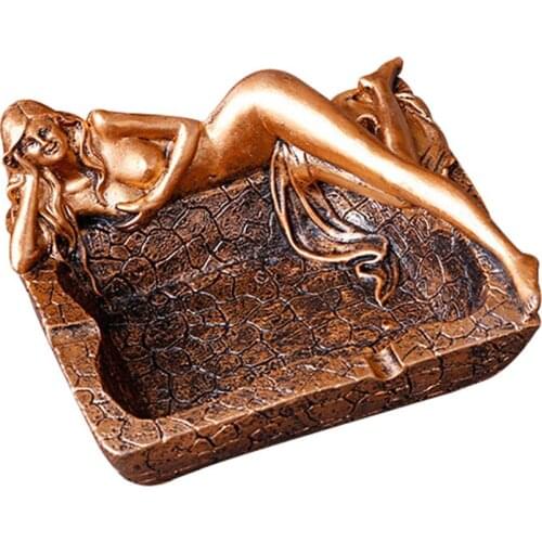 Retro Beauty Ashtray Naked Resin Womens Resin Bath Statue Ashtray Halloween Easter Bar Decor Ashtray Car Ashtray Home Decor