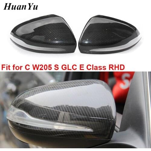 RHD & LHD W205 W213 Carbon Fiber Mirror Cover for Mercedes-Benz C E S GLE GLC W222 C238 W253 Side Door Rearview Add-on Caps