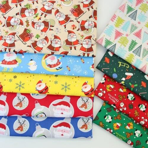 Christmas Series 100% Cotton Baby Kids Fabric, DIY Cloth Bedding Textile Fabric, Sewing Quilting Fat Quarters Material For Child