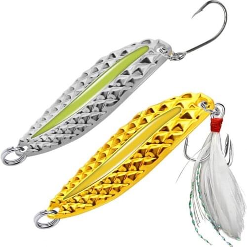Fishing Lures Electroplating Bait Sequin Sharp Hook with Spinner Super Three Hooks Luminous Sea Fishing Tackle for Outdoor Sport