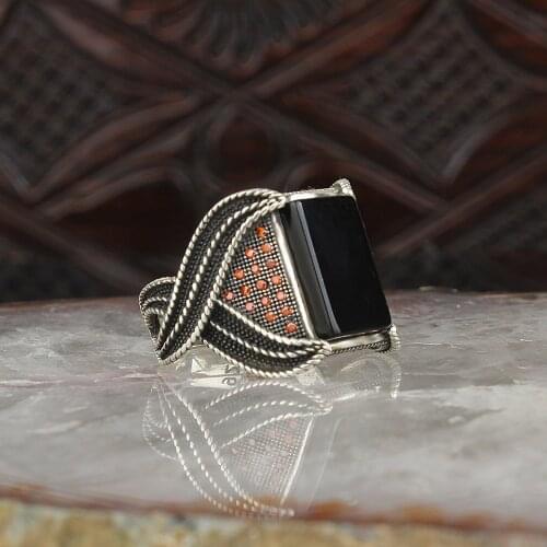 Black Onyx 925 Sterling Silver Men 'S Ring