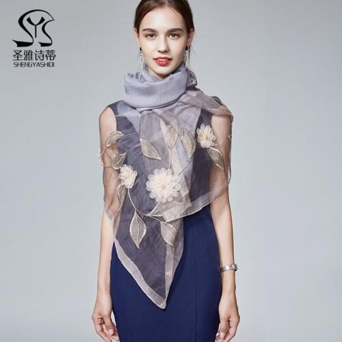 Silk Wool Winter Scarf Women Pashmina Lace Poncho Shawl Scarves Women 2020 Luxury Brand Scarfs for Ladies Shawls and Wraps