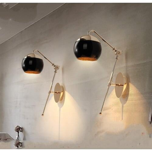 Modern Wall Lamp Art Glass Ball LED Mirror Light For Dining Room Bedroom Lights Cafe Living Room Home Decor Wall Lamp Fixtures