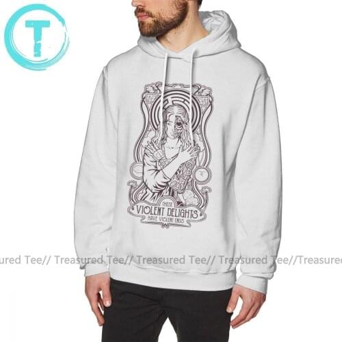 Westworld Hoodie Violent Delights Hoodies Grey Male Pullover Hoodie Winter Loose Large Long Sleeve Casual Cotton Hoodies