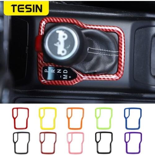 TESIN Interior Accessories For Jeep Wrangler JL Car Gear Shift Panel Decoration Cover Stickers For Jeep Wrangler JL 2018-2020