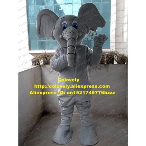 Vivid Grey Elephish Elephould Like Elephant Adult Size Mascot Costume Mascotte With Big Long Nose Big Feet No.481 Free Shipping