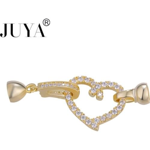 JUYA Fastener Clasps Hooks For Jewelry Making Cubic Zirconia Clasp Charm Connectors DIY Handmade Jewelry Findings Accessories