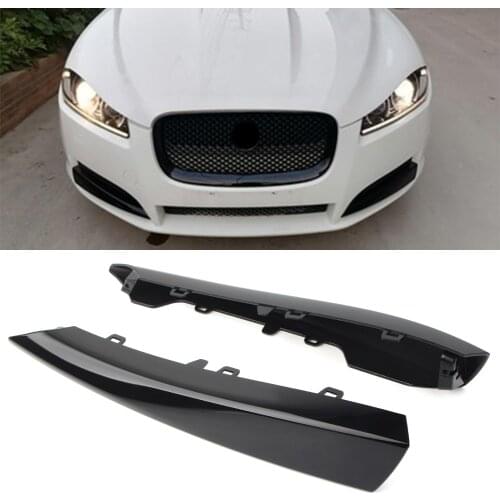 1Pair LH+RH Car Front Bumper Side Grille Black Insert Cover Trim For Jaguar XF Base 2012 2013 2014 2015 W/O supercharger