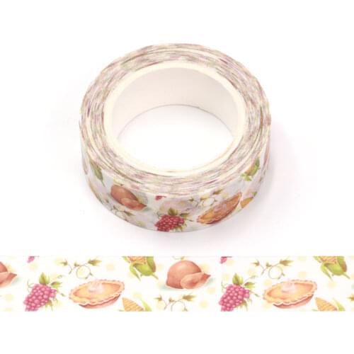 1PC 15mm*10m Thanksgiving Pumpkin Grape Yellow nuts Be Thankful Masking Decorative Tapes masking tape scrapbooking designer mask