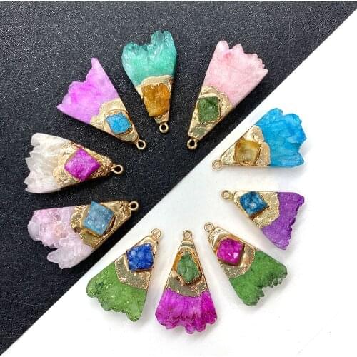 Natural Stone Irregular-shaped Crystal Pendant Used for Jewelry DIY Handmade Necklace and Bracelet Accessories Size18x30-20x45mm