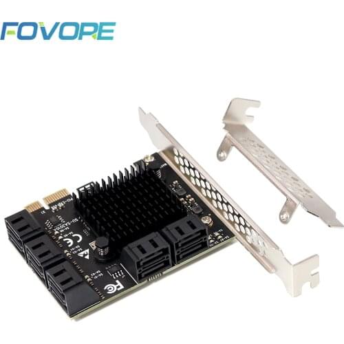 10 Port SATA 3 III 3.0 6Gb SSD to PCI e Converter SATA3 PCIe PCI-e Controller Expansion Adapter Card For Chia Mining