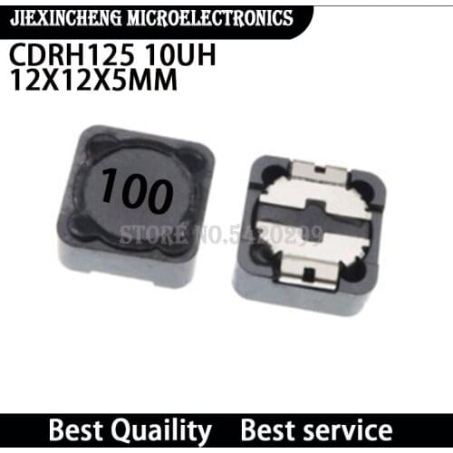 10pieces) CDRH125 10UH marking:100 12*12*5 Chip power shield inductor 12*12*5MM
