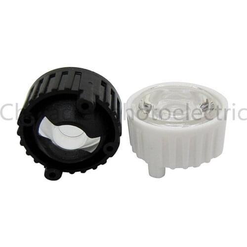 100pcs/lot LED lens for 1W 3w LED light black white holder 20mm high quality 5 10 30 45 60 90 120 degree optical lens