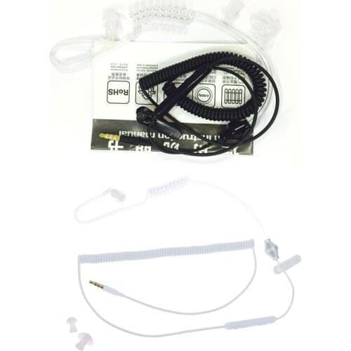 10x Universal Soft Flexible 3.5mm Air Tube In Ear Monaural Elastic Cell Phone Earphone Anti Radiation Earpiece w/ Mic Microphone