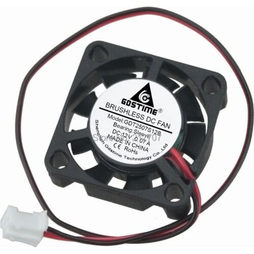 20PCS Gdstime 9 Blades 2Pin 2507 2.5cm 25x25x7mm 25mm 12 volt Micro Cooling Fans