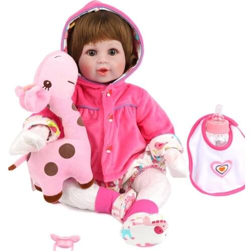 22 inch 55cm Silicone Reborn Baby Doll Adorable Lifelike Toddler Cloth Body Handmade Boneca Kids Reborn Babies menina de