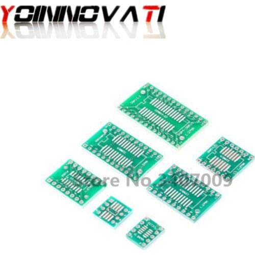 35pcs=7value*5pcs PCB Board Kit SMD Turn To DIP SOP MSOP SSOP TSSOP SOT23 8 10 14 16 20 24 28 SMT To DIP