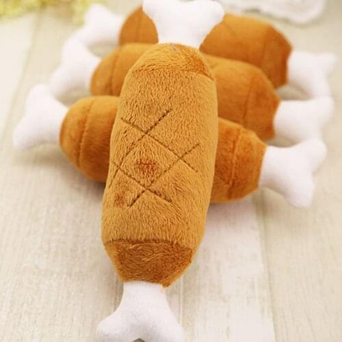 3d Simulation Chicken Leg Fruit Animals Dog Toys Stuffed Squeaking Pet Toy Plush Toy For Dogs Cat Squeaker Pet Supplies