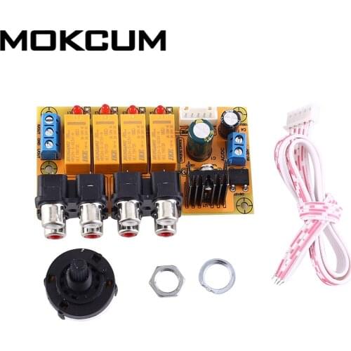 AC DC 4Bit 8-Channel RCA Audio Signal Switching Board for Amplifier Module