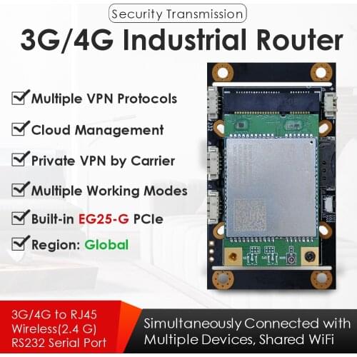 4G LTE Industrial WiFi Wireless Router W/SIM Card Slot EG25-G Mini PCIe Modem LTE FDD Global Version VPN Data Pass-Through