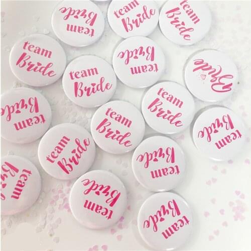 6Pcs/Set White Hen Night Hen Party Bride To Be Team Bride Bachelorette Badges 1 Bride 5 Team Bride Wedding Decoration Supplies