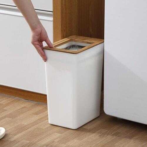 7.5/9L Trash Bin Dustbin Can High Quality PP Wood Waste Bin Home Office Trash Can Garbage Bin Dust Bin Storage Bucket