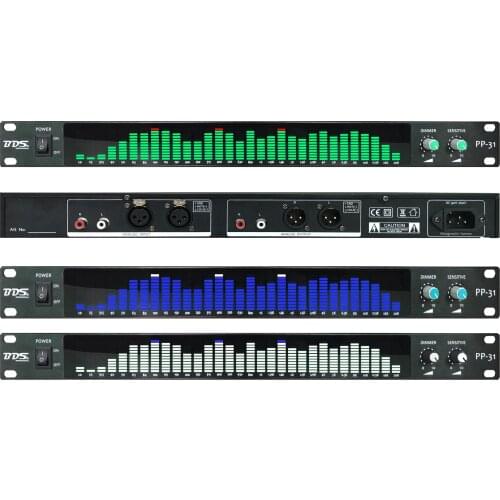 BDS PP-31 Green/Blue/White Digital Audio Spectrum Analyzer Display 1U Music Spectrum VU Meter 31 Segments
