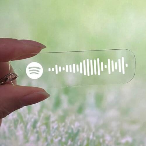 Custom Music Spotify Scan Code Keychain For Women Men Fashion Bag Keyring Personalized Favorite Song Jewelry Valentines Day