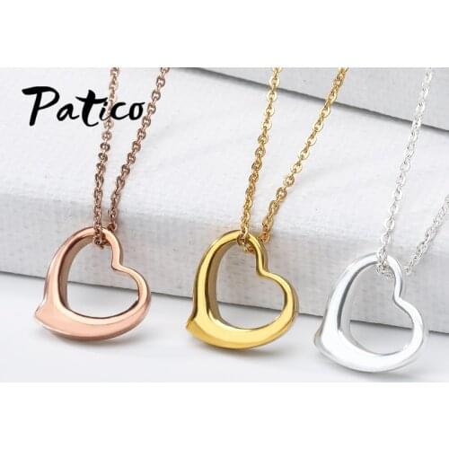 New Fashion 925 Sterling Silver Link Chain Necklace Pendants Minimalist Hollow Love Heart Necklace for Girl Female Jewelry Gift
