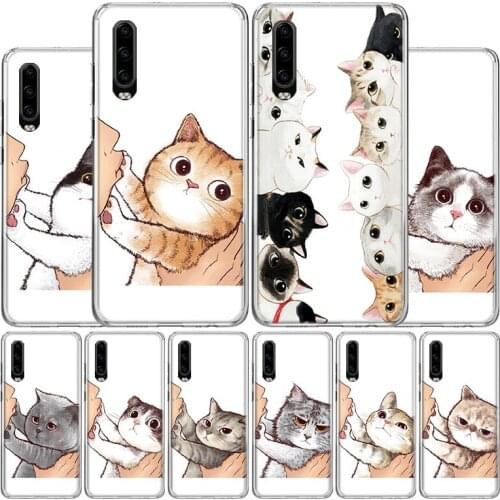 Kiss lovely Cats Cover Phone Case For Huawei P40 P30 P20 10 Mate 10 20 30 Lite Plus Pro P Smart Z + 2019 Popular Coque