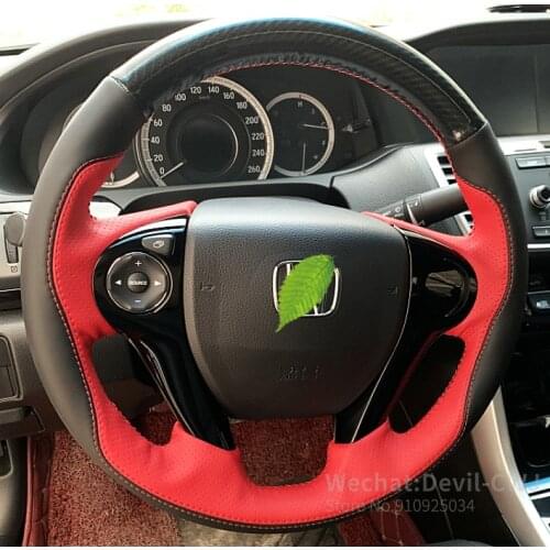 Steering Wheel Cover for Honda 9th Generation Accord 2014-2016 Hand-stitched Advanced Leather Grip Cover Auto Accessories