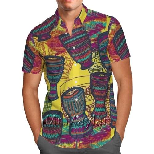 Color Fashion Drummer 3D Printing Graphic Shirt Summer Hawaiian Beach Shirt Personality Streetwear Oversized Shirt Hemden Herren