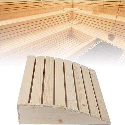1pc Sauna Wooden Headrest Pillow Creative Head Support Steam Room Supplies Household Bathroom Sauna Room Accessories