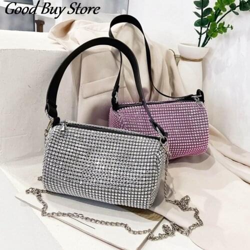 Diamond Party Handbags Female Luxury Purse Wallets Women Rhinestone Clutch Luxury Brand Crystal Shoulder Bag Evening Bags Chains