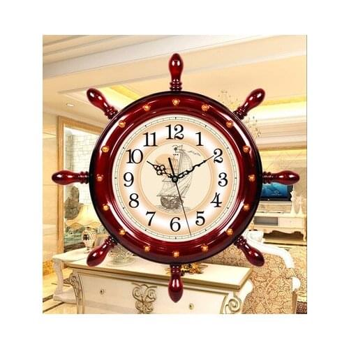 Home Polaris rudder bell Silent Creative Clock in the Living Room Rocking clock Modern living room Mediterranean quartz