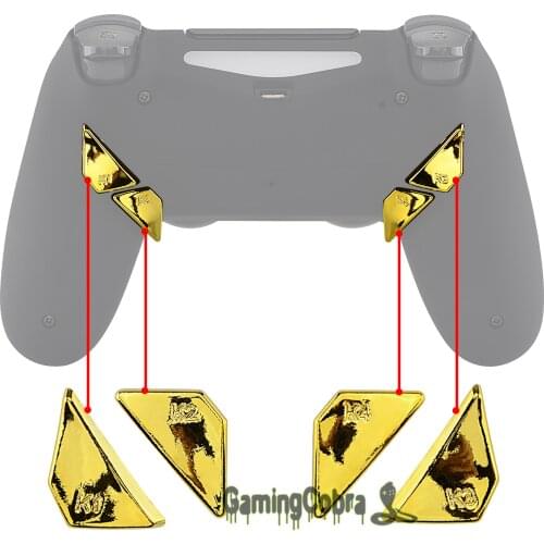 Chrome Gold Replacement Redesigned Back Buttons K1 K2 K3 K4 Paddles for eXtremeRate PS4 Controller DAWN Remap Kit