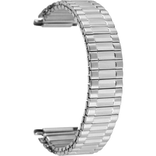 Silver Gold Elastic Watch Strap Extension Stainless Steel Replacements Watch Band Men Women Bangle No Buckle Silver Clock Bands