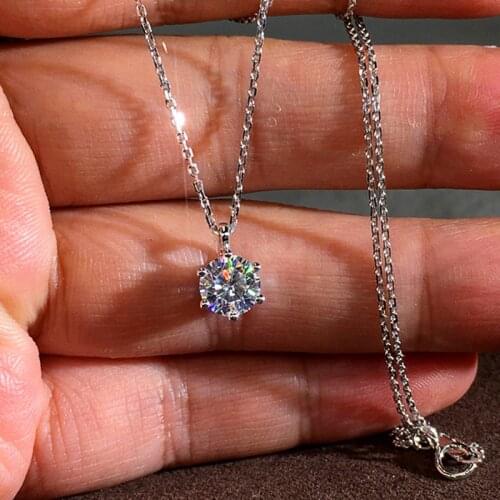 Huitan Dazzling 6 Prong Crystal Zircon Women Pendant Necklace High Quality Wedding Accessories Fancy Gift Female Classic Jewelry