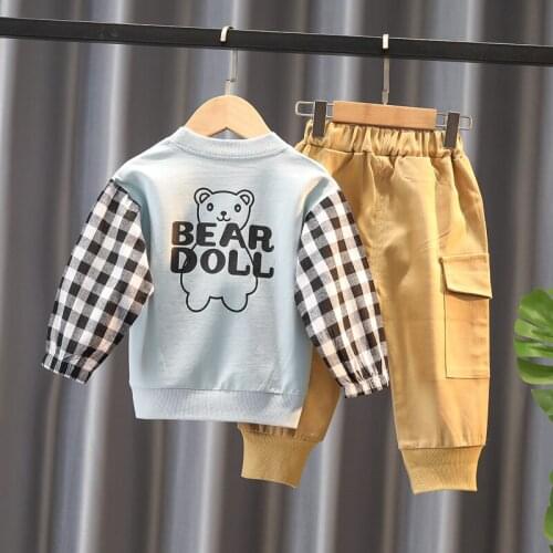 2021 Spring Autumn Baby Boy Clothes Long Sleeve T-Shirt+Pants 2pcs/Set Cotton Suit Children Clothing Toddler Casual Tracksuits