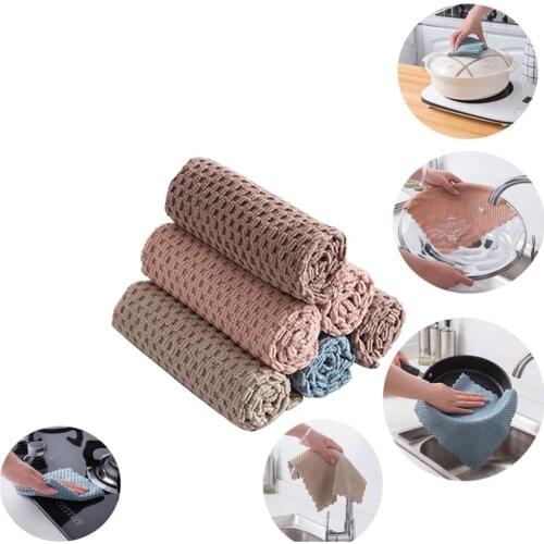 Kitchen Anti-grease wipping rags efficient Super Absorbent Microfiber Cleaning Cloth home washing dish kitchen Cleaning towel