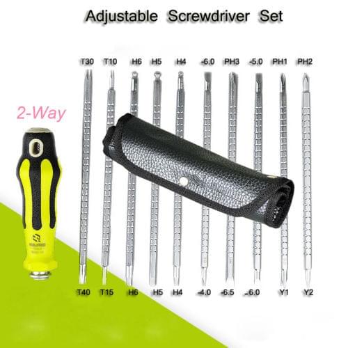 Multi-purpose Adjustable Tool Rod Screwdriver Set 20 heads(T30 T40 T10 T15 PH Flat Tri Wing H4 5 6) hand tools