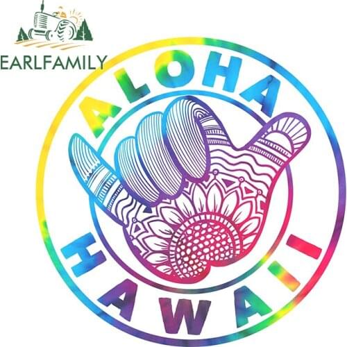 EARLFAMILY 13cm x 12.8cm for Aloha Hawaii Car Truck Decal Bumper Window JDM Accessories Fashion Scratch-proof Car Stickers