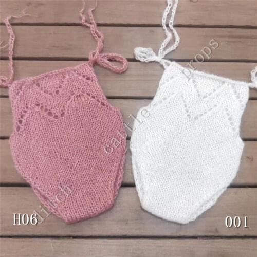 Newborn Photography Props Pants, Baby Clothing, Hand-Knitted Mohair Rompers