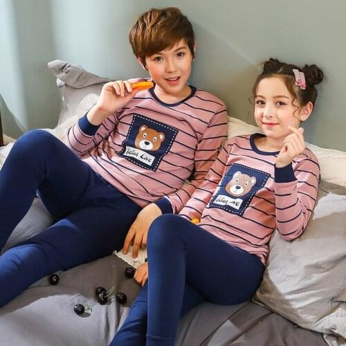 Autumn Kids Pajamas Set Sleepwear Teenager Clothes Big Boys Girls Cartoon Pyjamas Suit Pijamas Kids Clothing 9 13 15 17 19Years