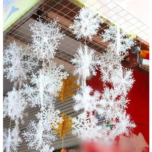 Festival Ornaments 3D Snowflake String Christmas Tree Decoration in Snowflake 3 pieces/ pack with 3 different size