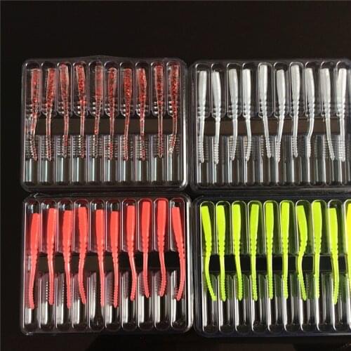 TSURINOYA Fishing Lure ZS 0.2g 45mm 10pcs AJING Needle tail Lure Soft Rockfish Ocean Rock Bait Luminous bait artifi