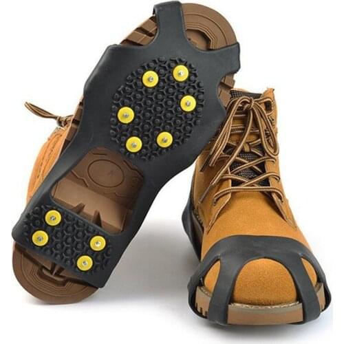 10-STUD Anti Slip Snow Shoes insoles spikes on shoes Crampon Grippers Rock Fishing ICE mountain climbing Hiking Slip Shoes Cover