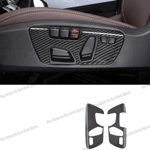 Lsrtw2017 Carbon Fiber Car Seat Adjust Panel Trims decoration for Bmw X1 X2 F48 F39 2016 2017 2018 2019 2020 2021 218i F45 f46